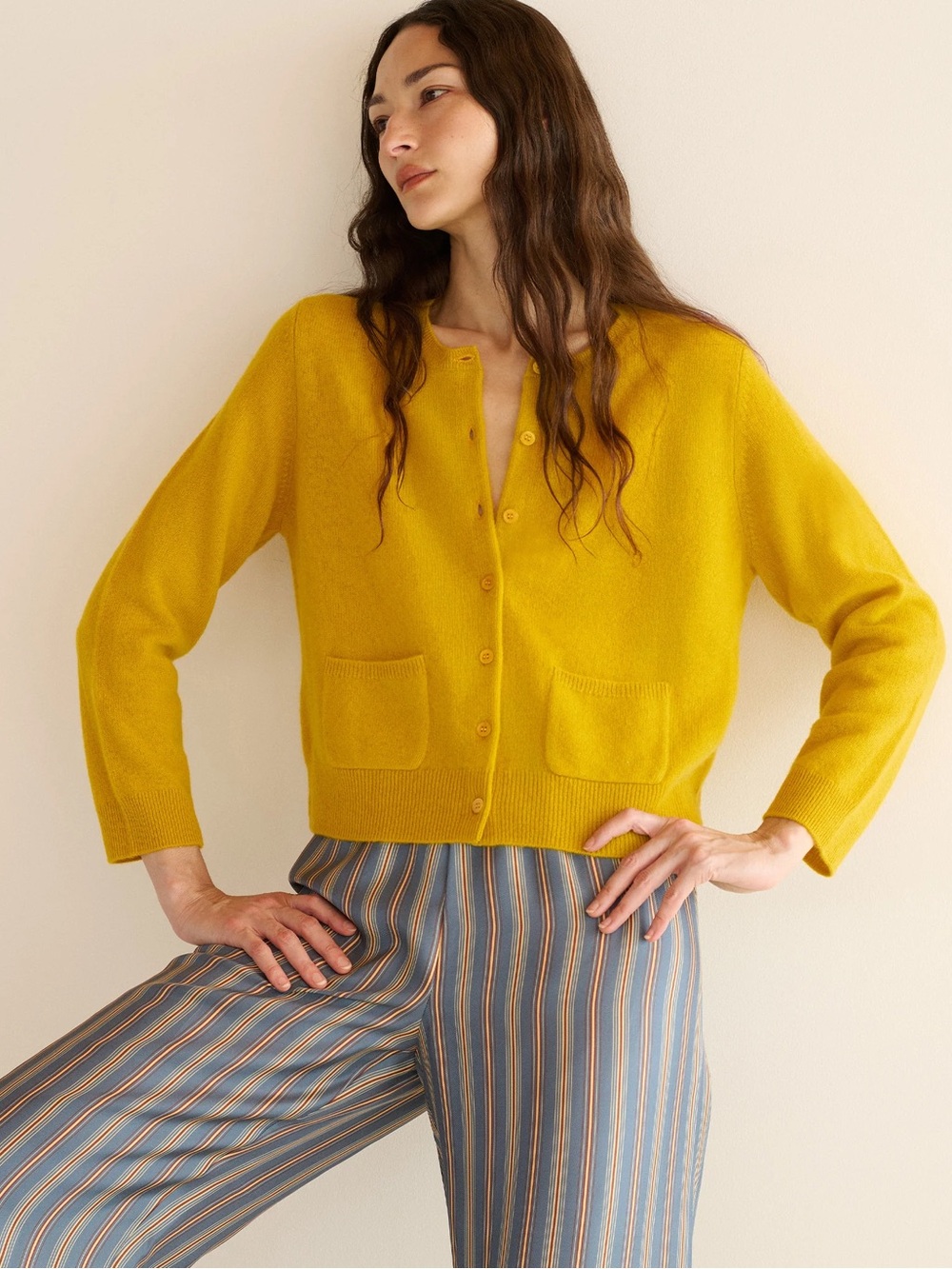 Doen Freya cardigan citrine
